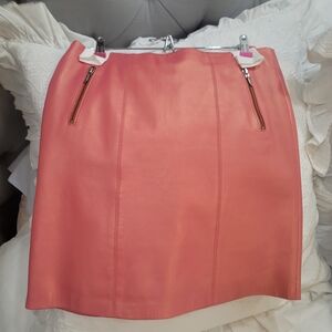 Cache Pink Pencil Skirt with Zipper Accents